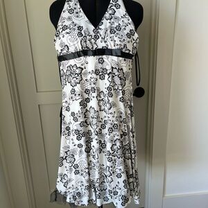 Black and White Halter Dress